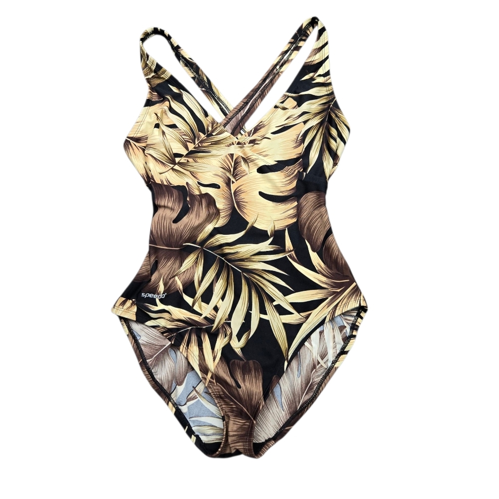 Vintage 90s Speedo Swimsuit One Piece Tropical Neutral Resort 6